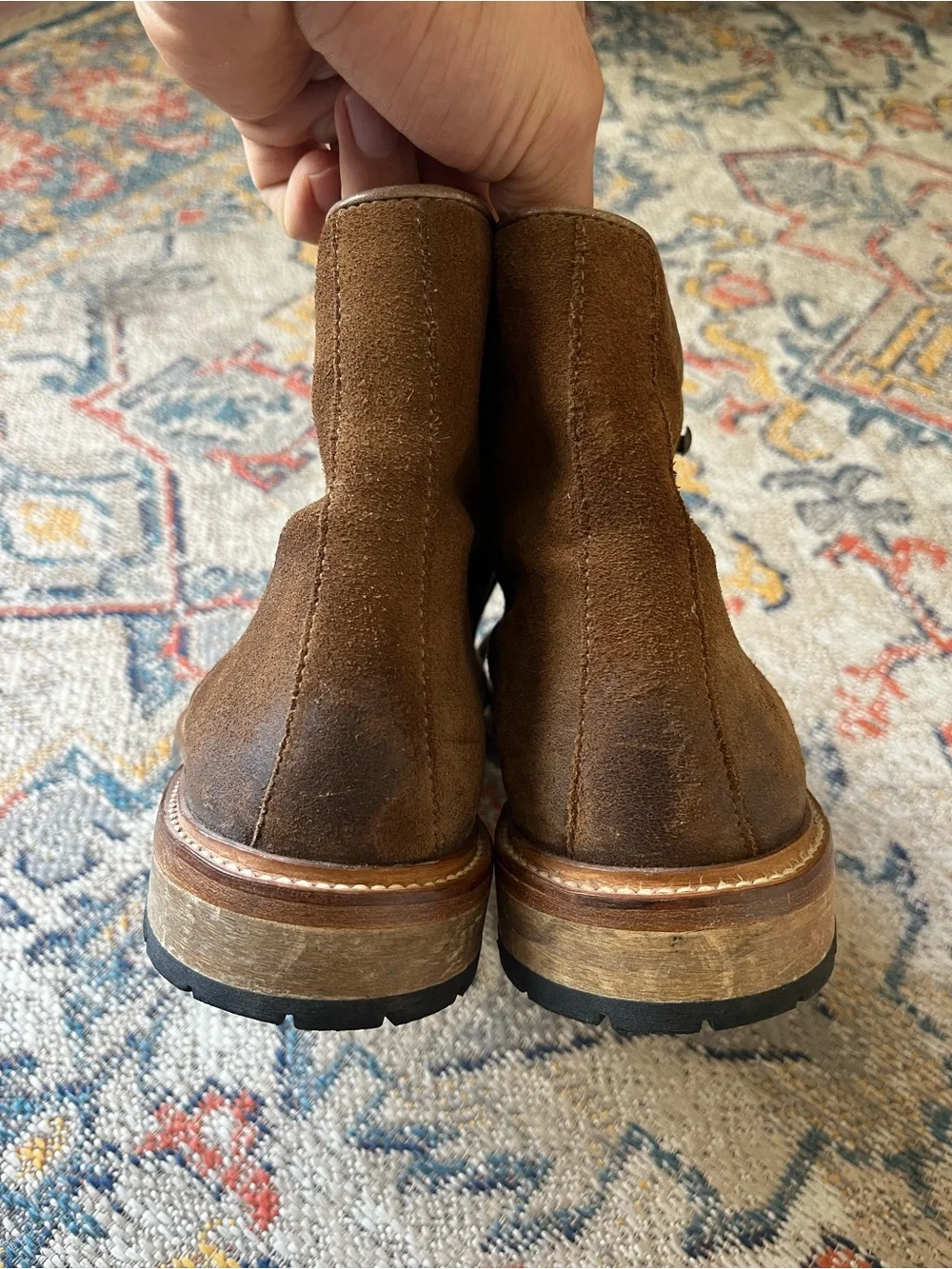McCarren & Sons Brown Suede Chukka Boots with Lace-Up Closure Distressed 9.5